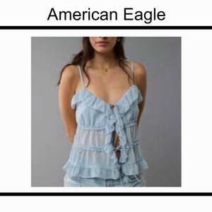 American Eagle Tiered Camisole Top Blue XS